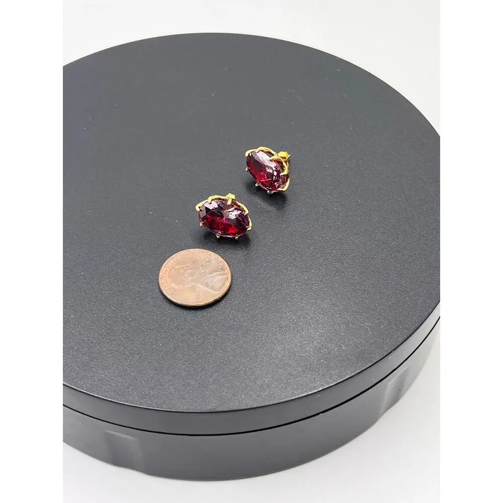 Kate Spade Berry Red Purple Cubic Zirconia‎ Oval Post Earrings